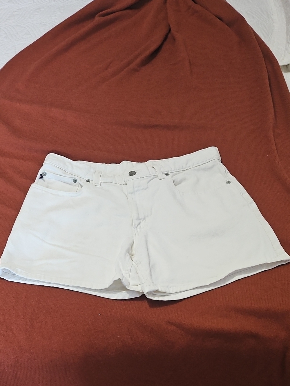 Ralph Lauren Polo Jeans White Denim Shorts Sz 10 - Casual Mid-Rise Summer Staple